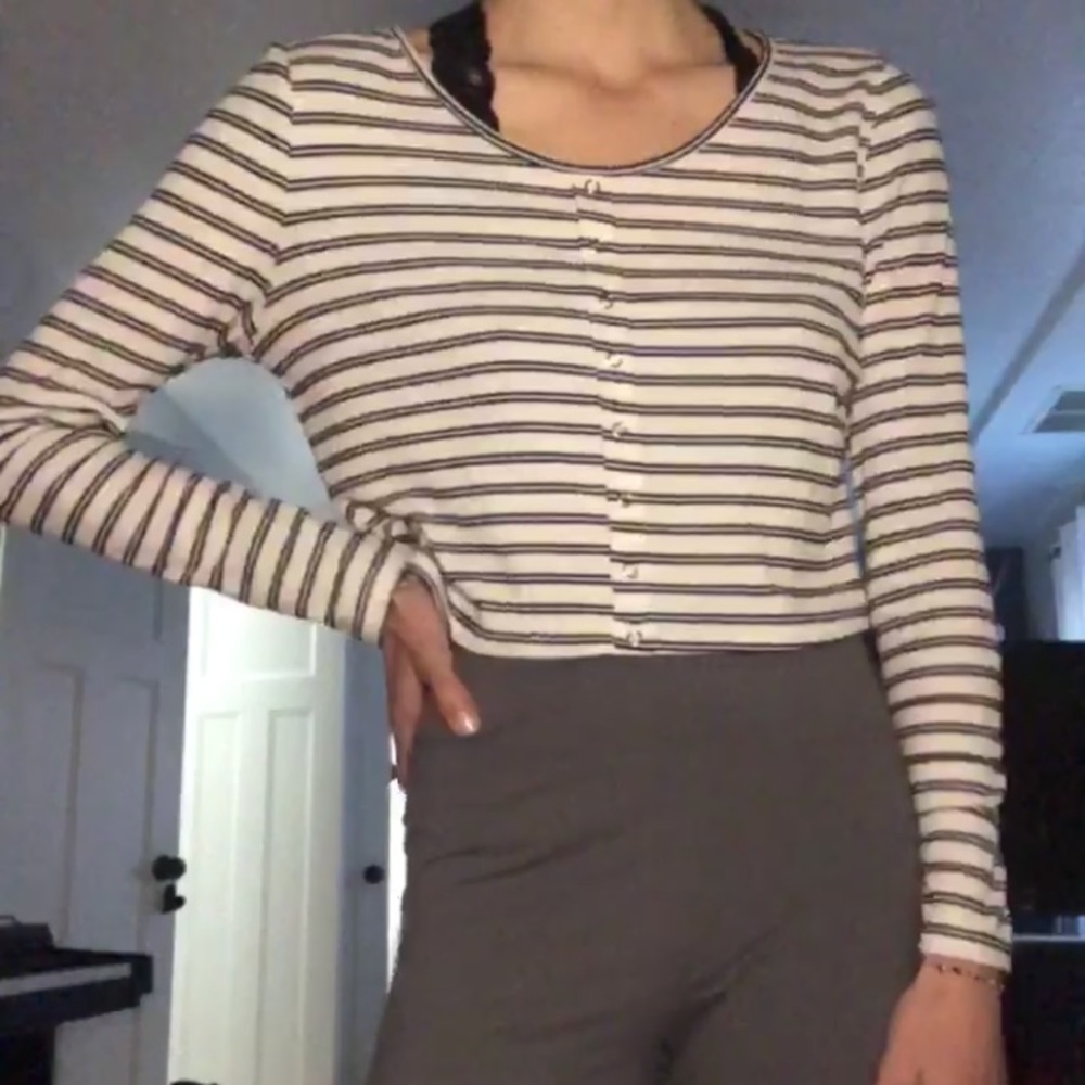 Black and White Striped Long Sleeve